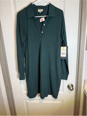 Tuckernuck NWT Dark Green Long Sleeve Dress size M